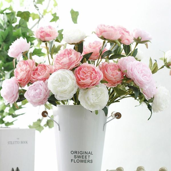 

5шт искусственная роза пион цветок шелкового flores для diy свадебные украшения spring home decor поддельный цветок fleur artificielle