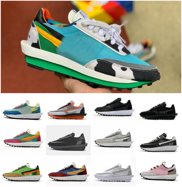

2020 undercover x ldv waffle daybreak womens running sports shoes chunky dunky waffle racer mens black white tripe trainers varsity sneakers