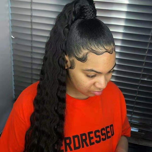 

kinky curly ponytail for women brazilian 3b 3c natural black clip in ponytails human hair extensions remy hair pony tail hairpieces 120g
