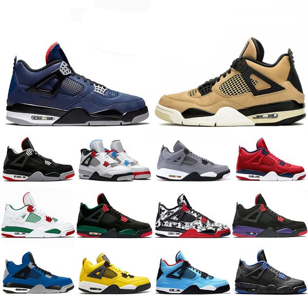 

ale rush violet loyal blue fiba what the 4 cool grey basketball shoes 4s bred travis scotts raptors mens trainers sports sneakers, White;red