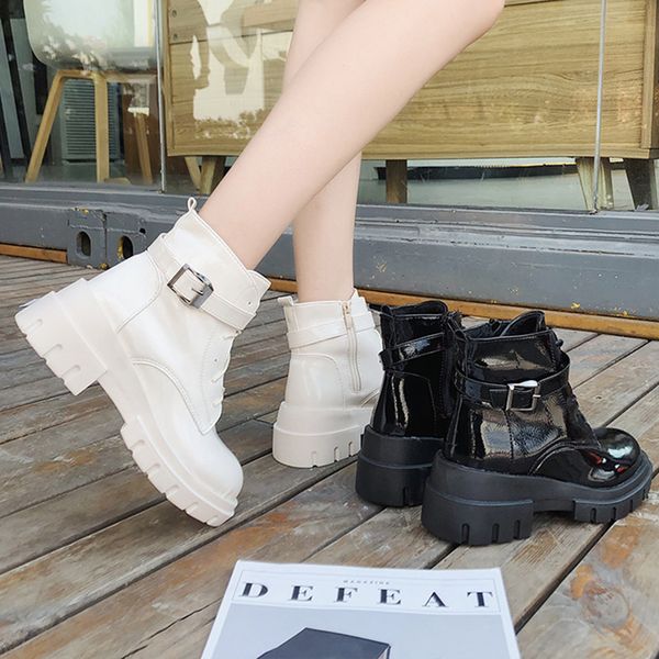 

women ladies ankle booties round toe solid boots casual outdoor shoes, Black