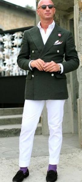 

the new fashion classic double breasted green men suits party wedding tuxedo for men formal groom suits (jacket+pants, White;black