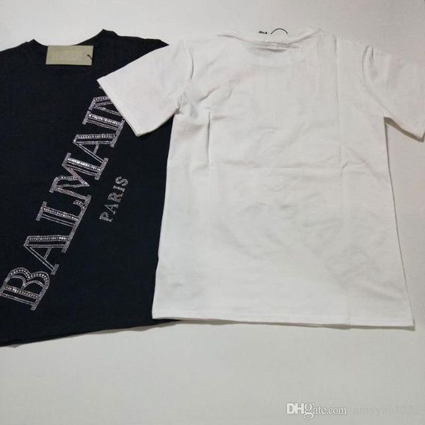 

320 бесплатная доставка 2019 осень женская одежда пуловер с коротким рукавом круглый вырез хлопок белый черный бисер мода женская одежда али, White;black