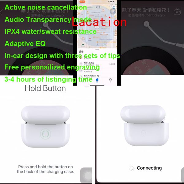 

Super 3nd gen wirele charging bluetooth earphone with mart en or matte hinge h1 earbud active noi e cancellation pk airpod pro chip