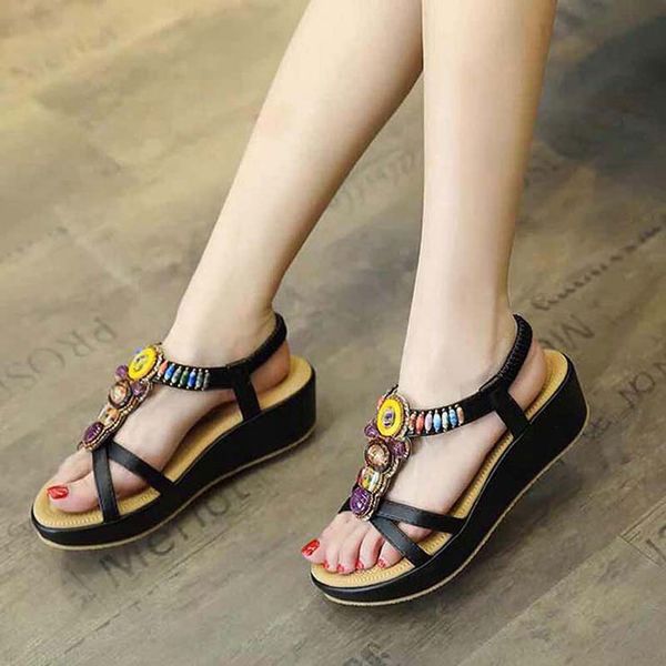 

women shoes sandals heels sandals slippers huaraches flip flops loafers shoe for slipper shoe04 pl20, Black