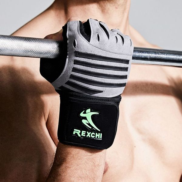 

fitness half-finger gloves breathable mesh gym fitness gloves non-slip dumbbells exercise cycling sports, Black