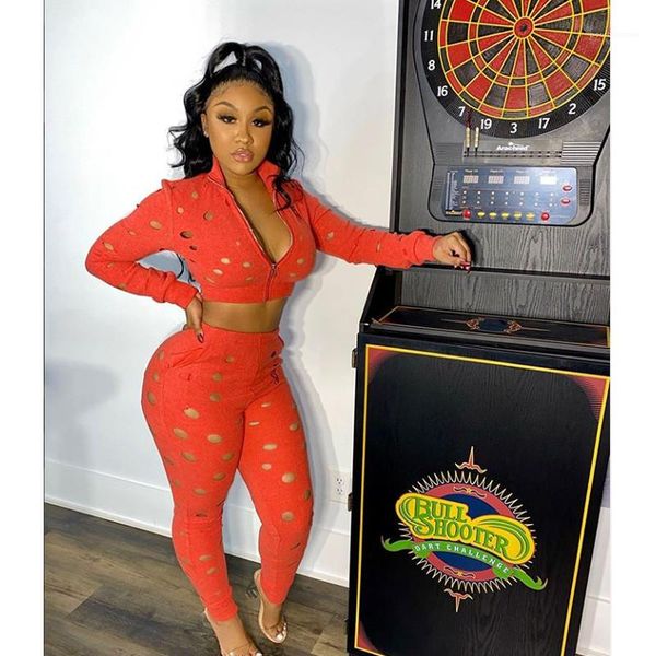 

solid color long sleeve skinny hollow out tracksuits new style women two piece sets spring women two piece outfits fashion, Gray