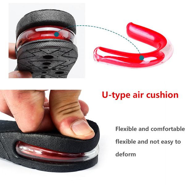 

height increase insole 3-layer air cushion heel insert lift shoes insole for men and women half shoe pad (half pad, White;pink
