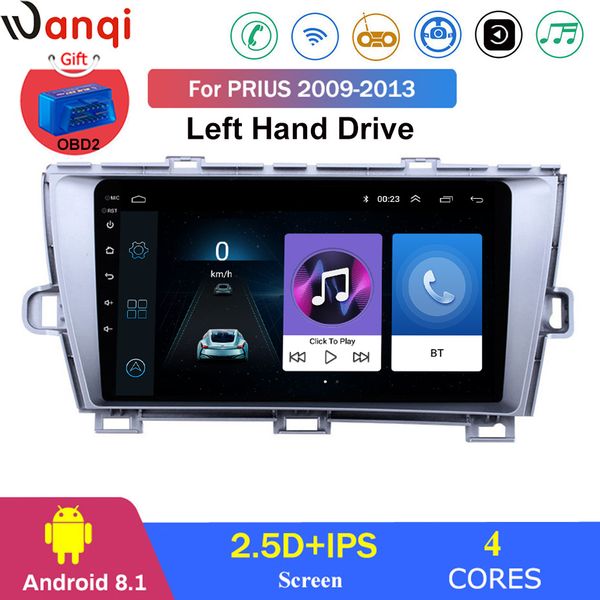

for prius lhd 2009-2013 car radio multimedia video player navigation gps android 8.1 accessorie swc bt wifi sedan no dvd car dvd