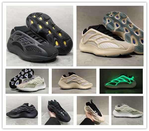 

2019 azael 700 v3 designer shoes for sale glows in the dark correct version kanye west men womens running shoes