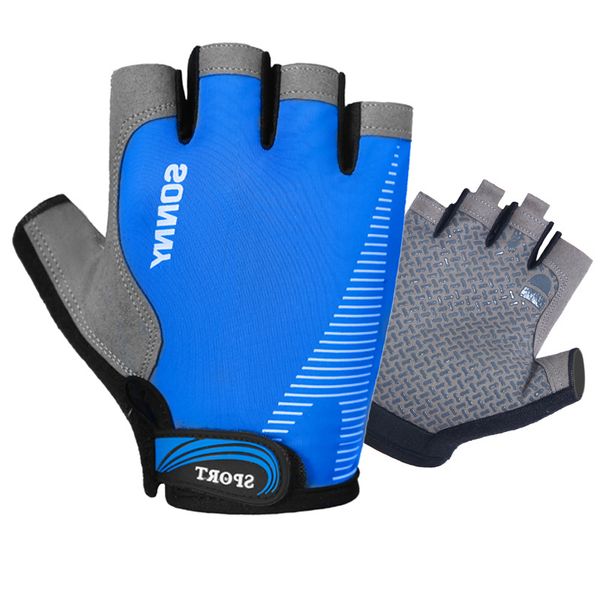 

2019 spring summer thin men ice silk riding fitness hiking outdoor tool training non-slip sports breathable half finger gloves, Black