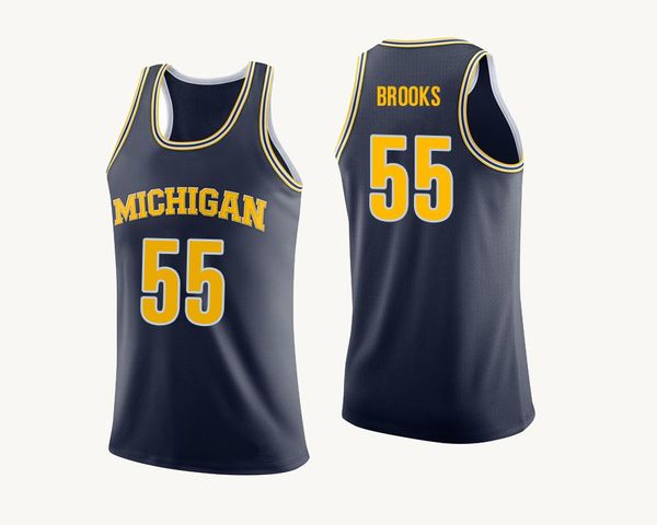 

eli brooks men's yellow michigan wolverines ibi watson white jaron faulds navy blue stitched college basketball jersey, Black