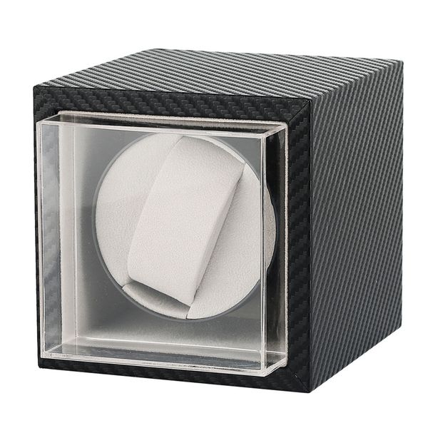 

new 2019 automatic watch winder single motor shaker holder 12*13*12 cm winding storage box us/uk/au/eu plug adapter, Black;blue