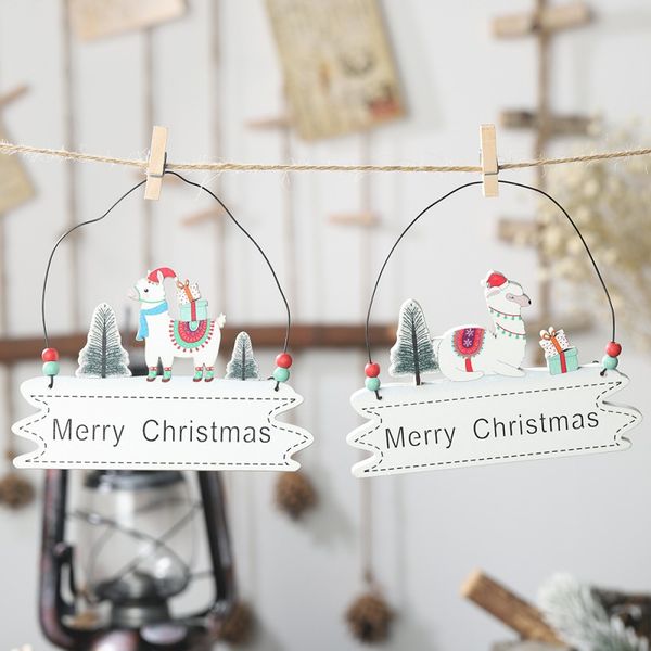

christmas hanging ornament wooden sign door pendant christmas tree decorations for home