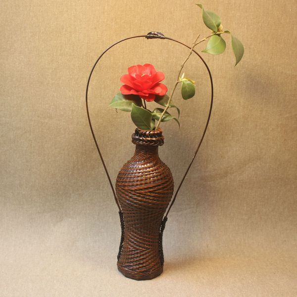 

flower vase bamboo woven rattan basket display handmade home decorative accessories plant holder art crafts eco friendly