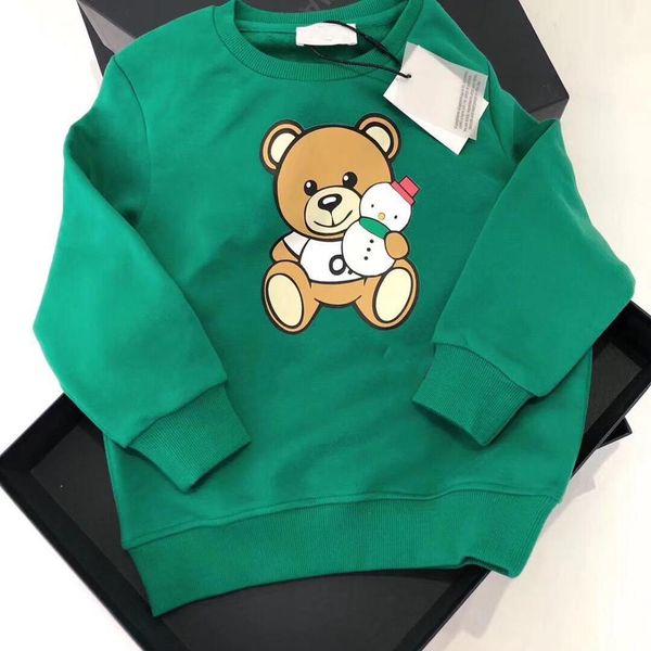 

high-cutomersizd new fahsion autumn green blouse letter printed o-neck long sleeve cartoon girls boys clothing outwear 2-8y t200211, Black