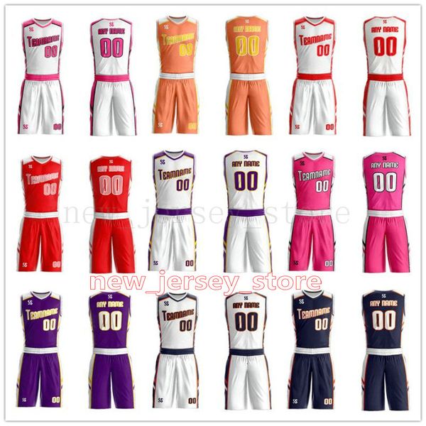 

customize any name any number man women lady youth kids boys basketball jerseys sport shirts as the pictures you offer zz0025, Black;red