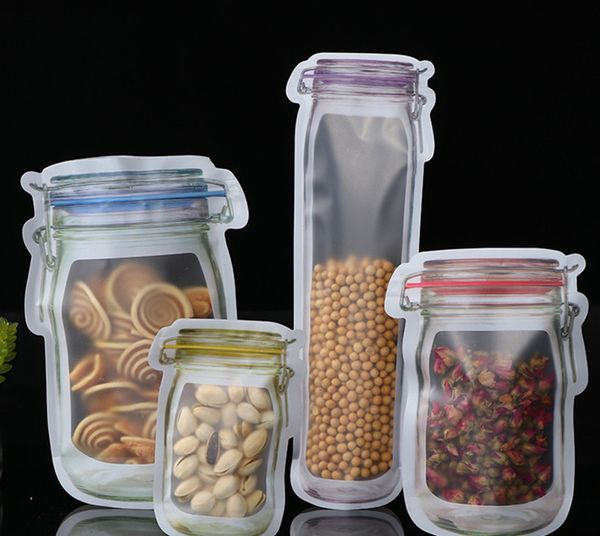 

mason jar zipper bags food storage snack sandwich reusable airtight seal food storage bags leakproof food saver stand up bags