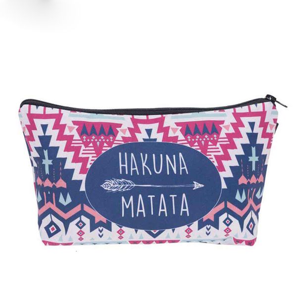 

2019 cosmetic organizer bag hakuna matata 3d printing cosmetic bag fashion women brand makeup bag