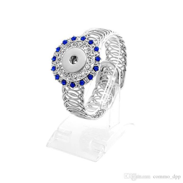 

18mm металл snap кнопки браслетов кристалл имбирь привязать очарование wrap браслет для женщин моды сменной diy нуса ювелирных изделий, Golden;silver