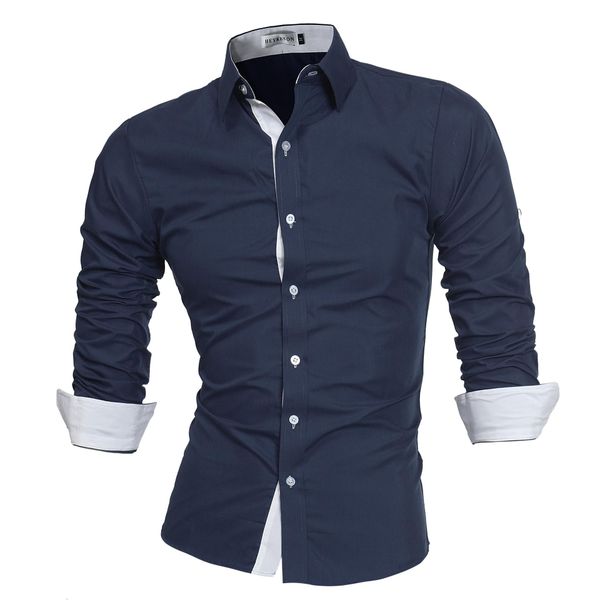 

mens slim fit long sleeve cotton designer shirt casual button business shirt men solid color dress shirts fashion