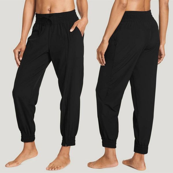 

high waist yoga pants elastic slimming running leggings solid ladies causal trousers pocket workout wear fitness gym trousers, White;red