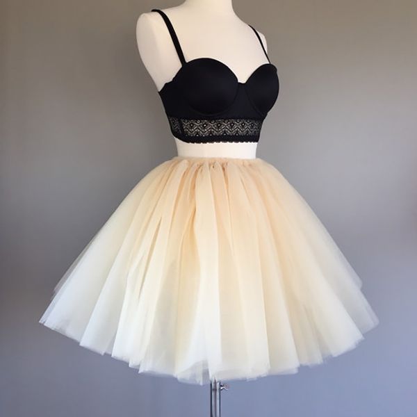 

7layered 50см туту тюль юбки женская высокая талия качели dolly бальное underskirt сетки лето midi юбка faldas saias юп, Black