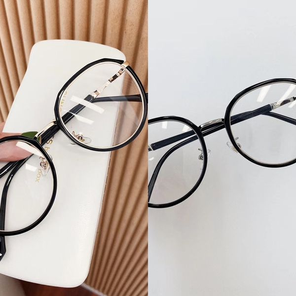 

qian ai myopia anti-blue glasses creative irregular tr computer frame plain myopia glasses frame, Silver