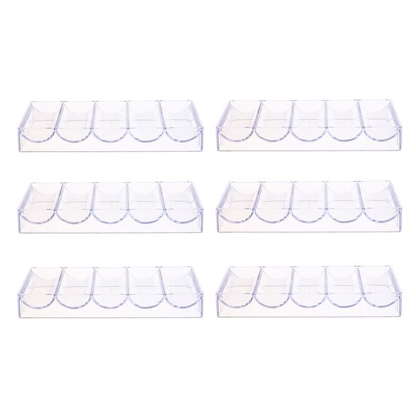 

6 pieces poker chips tray storage case 100 chips for party home