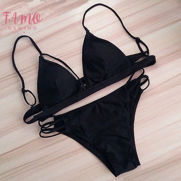 

womens bandage bikini set push up padded bra swimsuit bathing swimwear bikini swimming suit for women, White;black