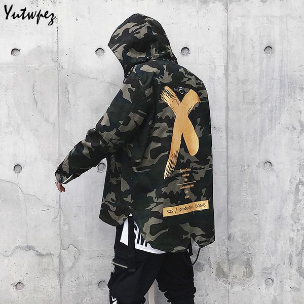 

2019 camouflage jacket men coats high street ribbon patchwork cotton men x print bomber coat autumn harajuku pilot flight jacket, Black;brown