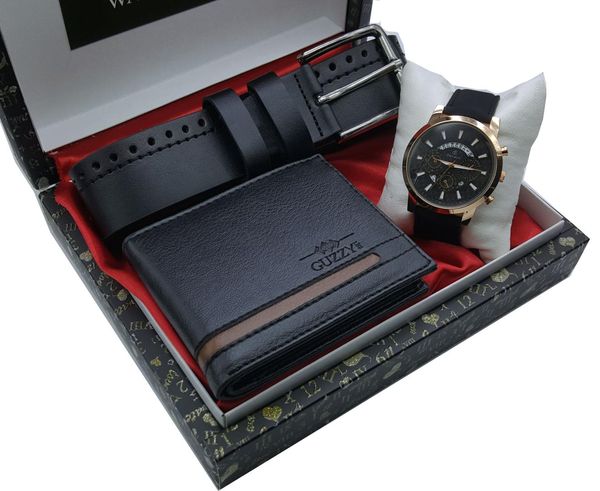 

denacci часы ремень бумажник комплект с коробкой, Slivery;brown