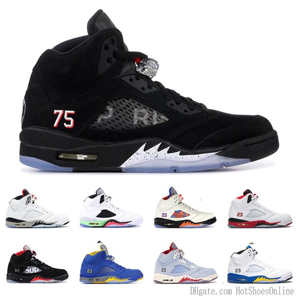 

2019 new 5s mens basketball shoes 5 ice blue laney desert camo fresh prince olympic pro star cement men sports sneakers size 8-13
