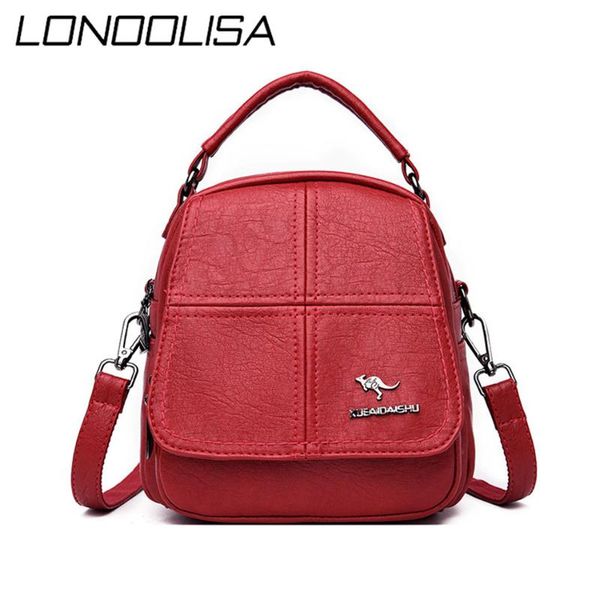 

2020 multifunction soft leather small backpack sac a dos female backpacks for girls shoulder bag travel back pack mochila mujer