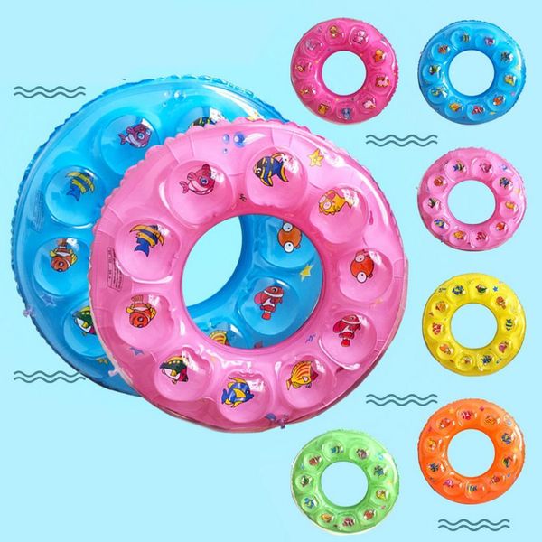 

summer cartoon children inflatable double layer crystal random float swimming ring