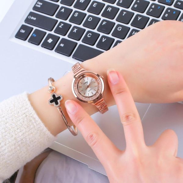 

brand women watch fashion analog quartz ladies dress rhinestone ladies watch bracelet wristwatches gifts reloj, Slivery;brown