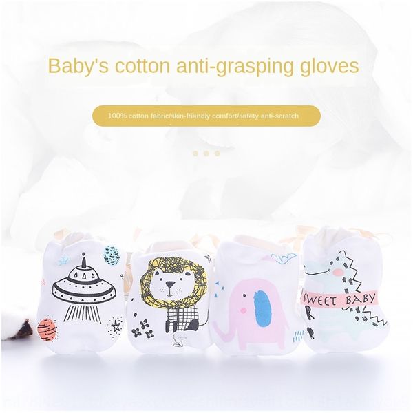 

baby newborn warm and gloves warm anti-scratch gloves combed cotton material drawstring belt, White