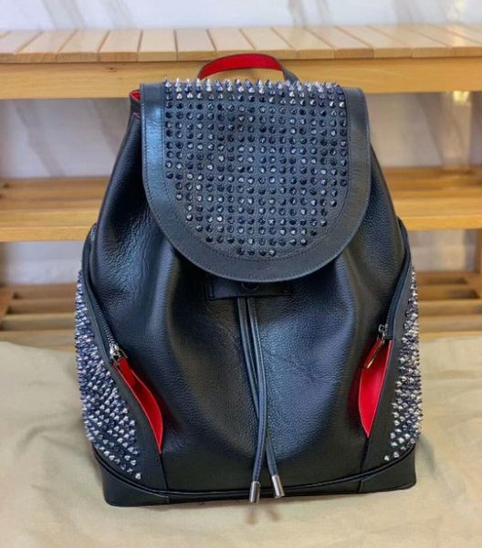 red bottom bookbag