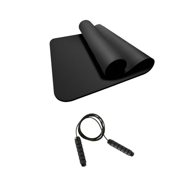 

premium yoga mat anti-slip women men fitness pad with jump rope