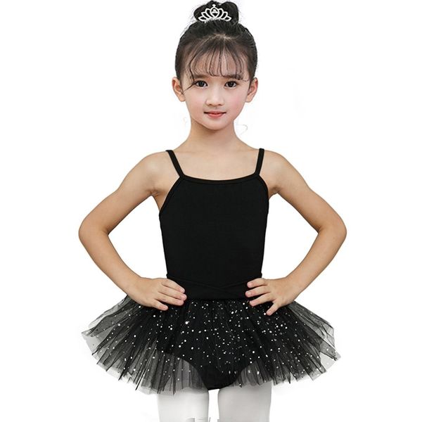 

stage wear girls ballet dance dress ballerina fairy prom party costume sequined star beautiful gymnastic leotard tutu, Black;red