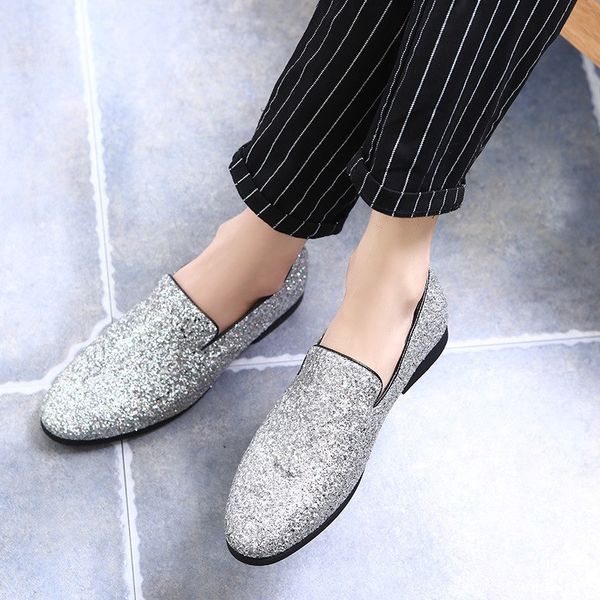 

2019 fashion leather doug casual flat slip-on driver dress loafers pointed toe moccasin wedding shoes, Black