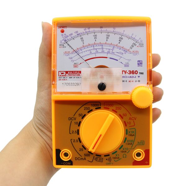

ty-360 dc/ac 1000v voltmeter 500ma ammeter 1k resistance meter analog multimeter tool
