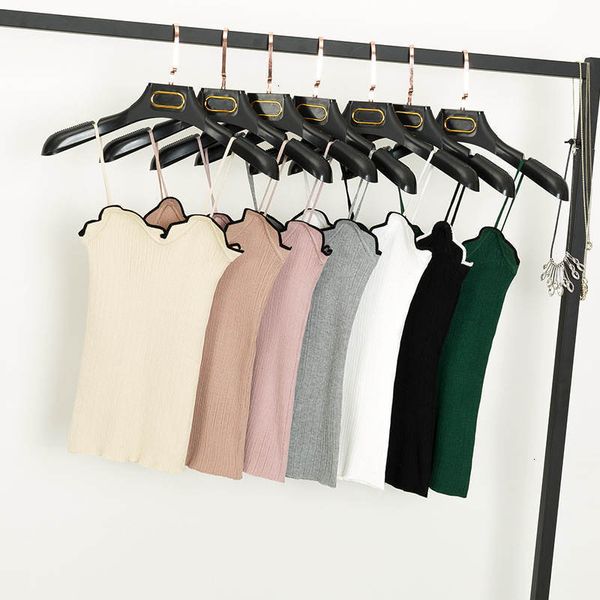 

crop top tank top вязаных оборки женщины сексуальной сладкий v шея женщины hight твердые вершины kawaii розовых бежевые футболки, White