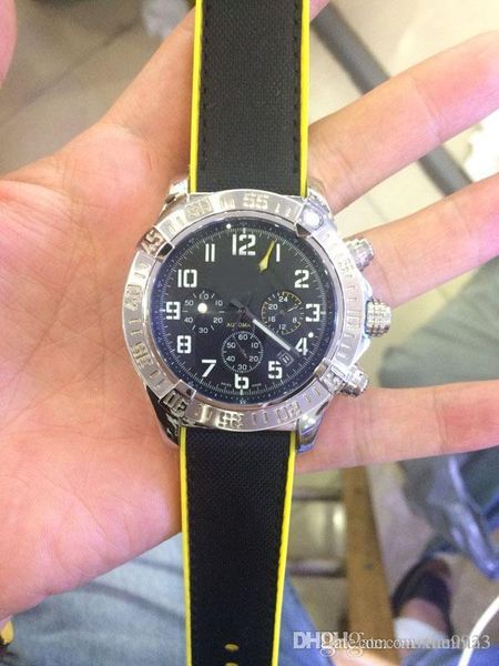 

2019 новый продавать роскошный бутик хронограф черный циферблат черный пояс серебряный скелет много цветов мужские часы, Slivery;brown