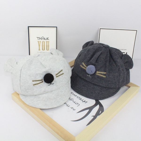 

new summer children's baseball cap cartoon kitty's cap, Blue;gray