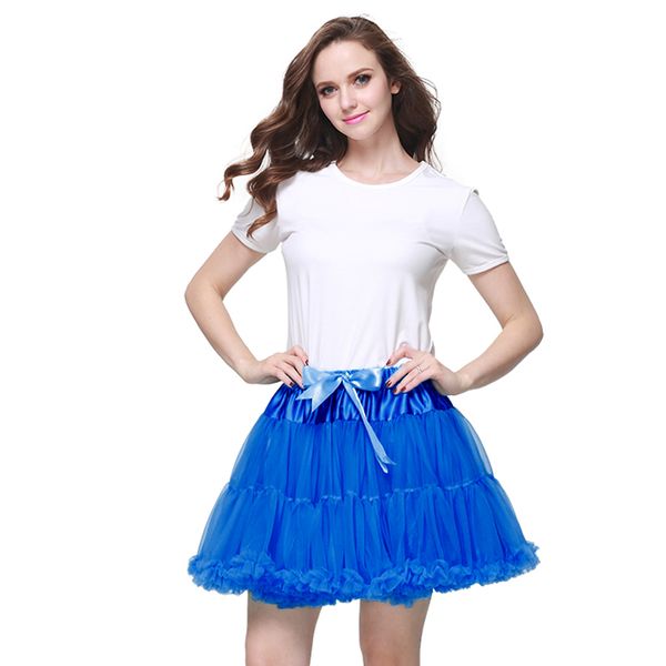 

b&n custom 45cm long 2 layers 1 lining fluffy tutu mini skirt women short pettiskirt party dance performance teenager, Black