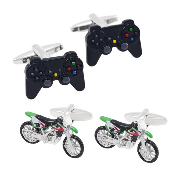 

2pcs mens video game controller playstation cufflinks motorcycle manschettenknÃ¶pfe, Silver