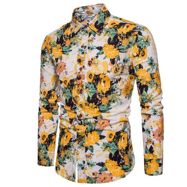 

spring autumn men casual shirts fashion long sleeve button-up formal business cartoon 3d printing men dress shirts, White;black