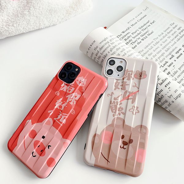 

for iphone 11 pro phone case xs max xr funny piggy bear 7 8 x plus imd silicone soft cell phone cases