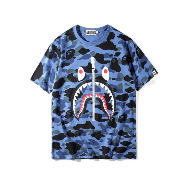 

novelty mens tshirt camouflage shark printing short-sleeved t shirts new arrival tees men and women round neck m-2xl, White;black
